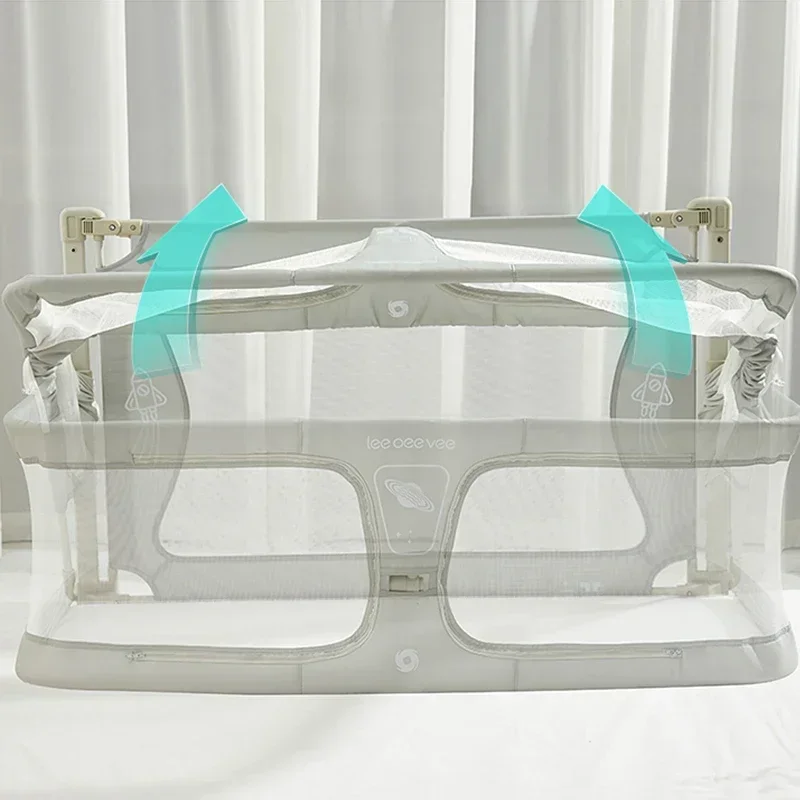 Foldable Baby Cot Bed Safety Rails Comfortable Kids Sleeping Bed Guardrail Quarantine Anti-Fall Protection Bedside Crib Bumpers