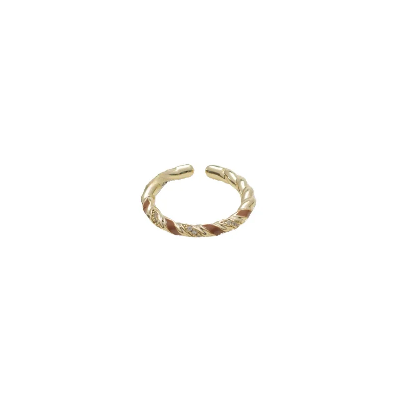 

Autumn and winter enamel ring temperament versatile ring women's fashion simple opening adjustable