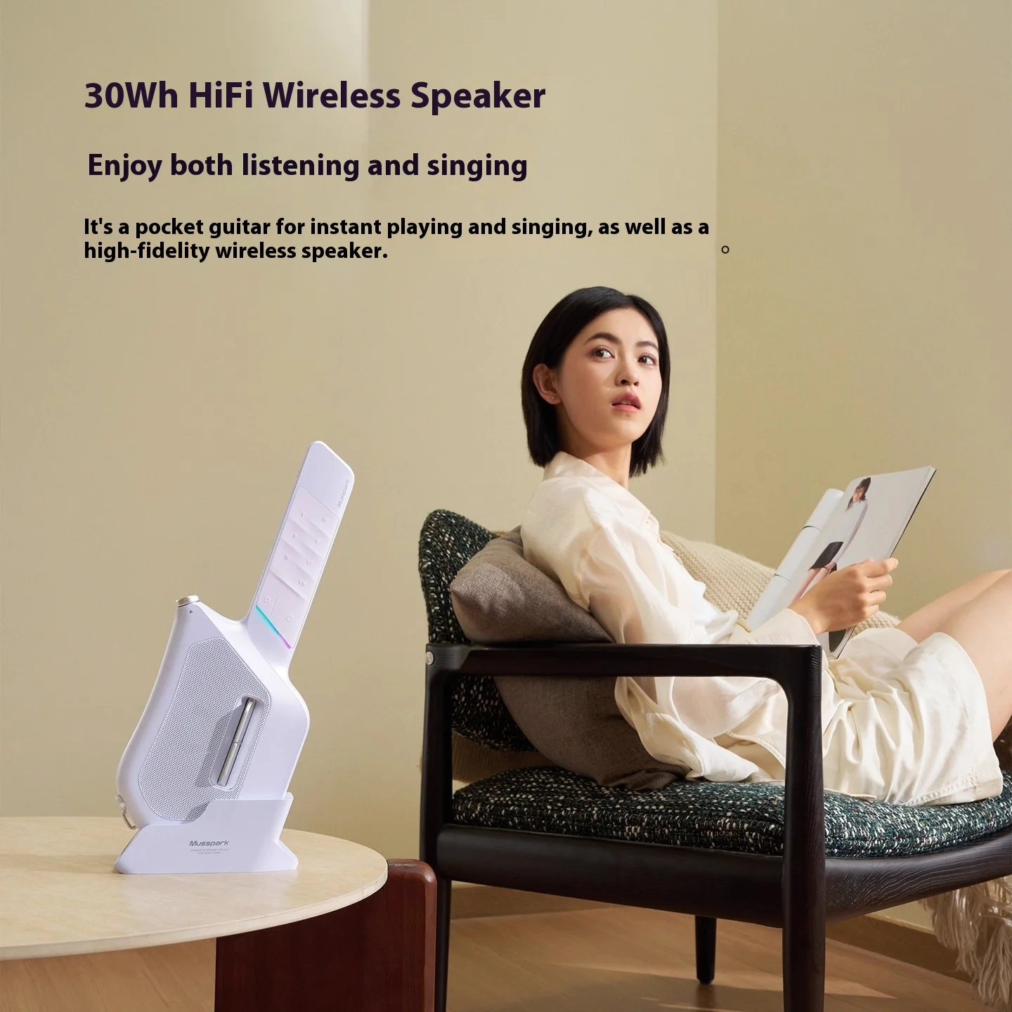 Mussark Intelligent AI String Free Guitar Electronic Automatic Transmission Pocket Small Portable Audio S1mini Gift