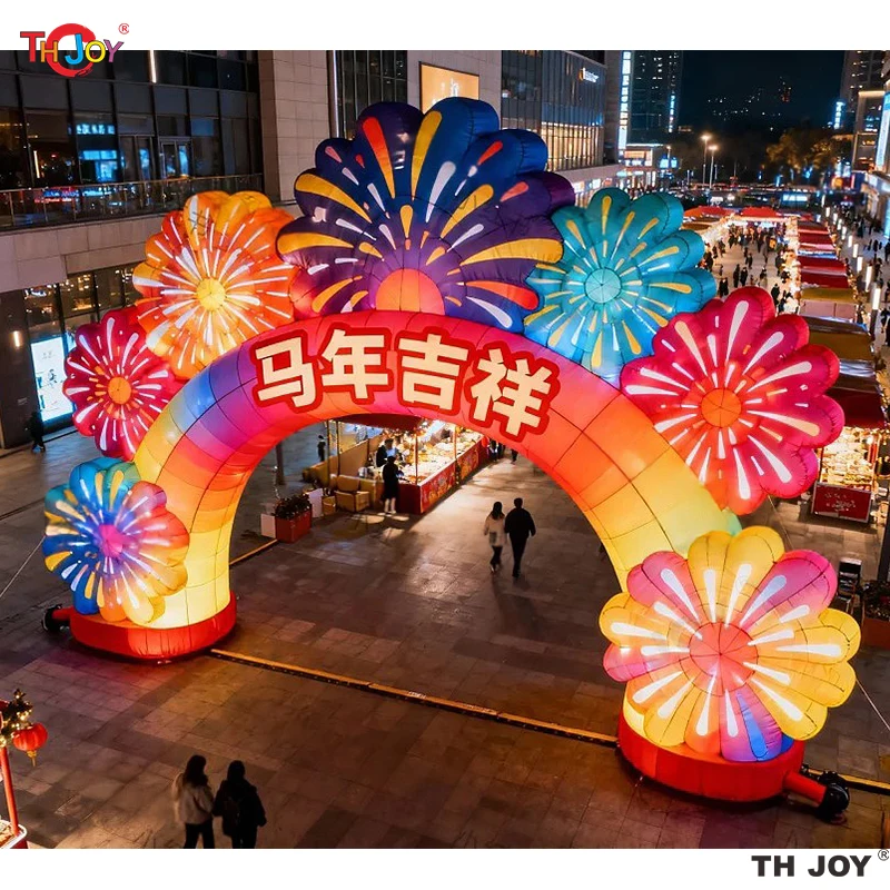 

Новый дизайн, надувные праздничные арочные входные ворота для лошади 2026, китайский Новый год