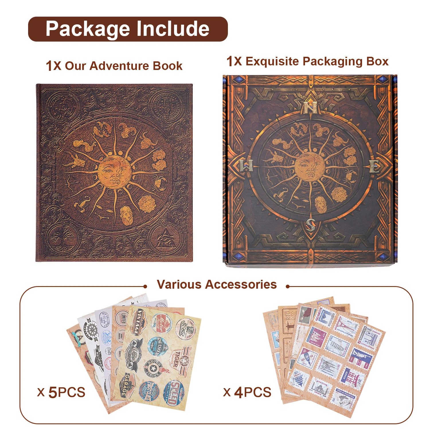 132-Page DIY Photo Album 12 Zodiac Signs Witch Magic Castle Theme Diary Scrapbook Birthday Travel Gift Commemorative Photo Album