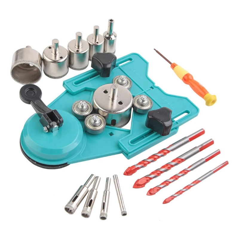 เพชรเจาะบิตกระเบื้องเลื่อยชุด 16 PCS Hole Core เจาะรูชุดเจาะ Bits ชุดสําหรับกระเบื้อง, แก้ว, หินอ่อน