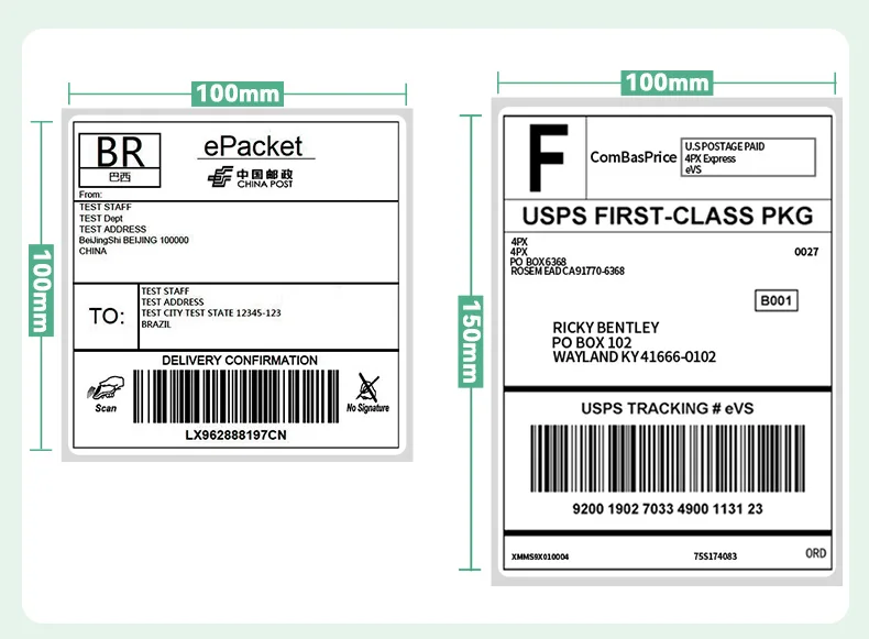 Thermal Shipping Labels 4X6in Shipping Label paper rolls for thermal printer Compatible with Zebra Sticker Printer
