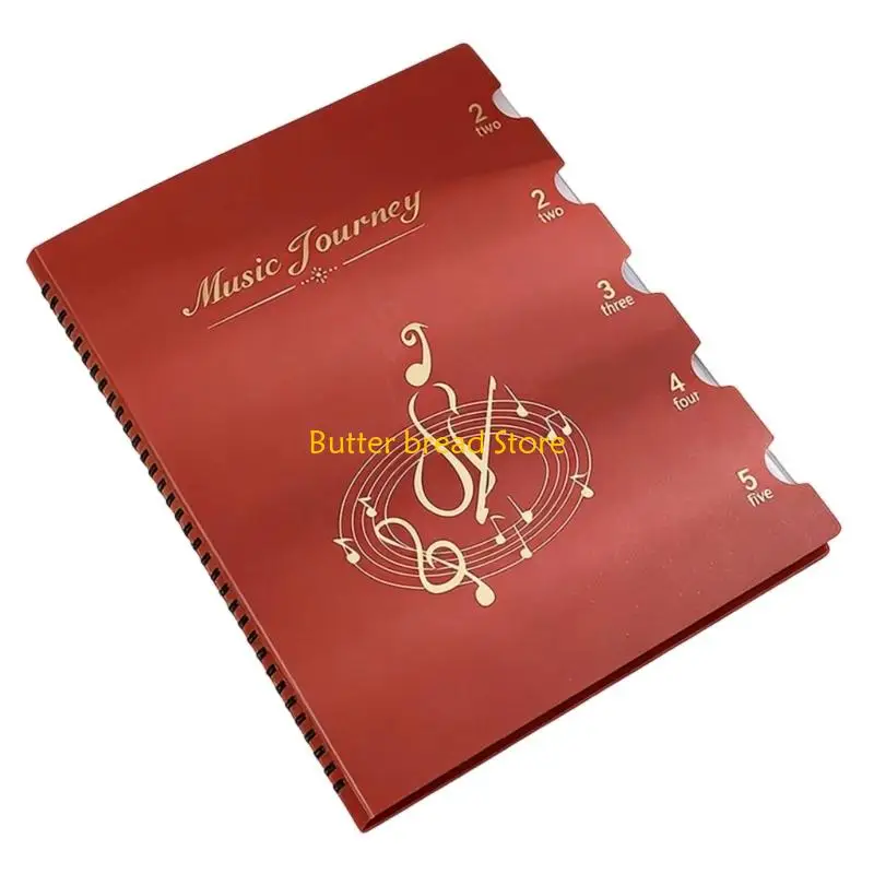 W89C Universal Sheet Storage Book Music File Folders With Multiple Compartments