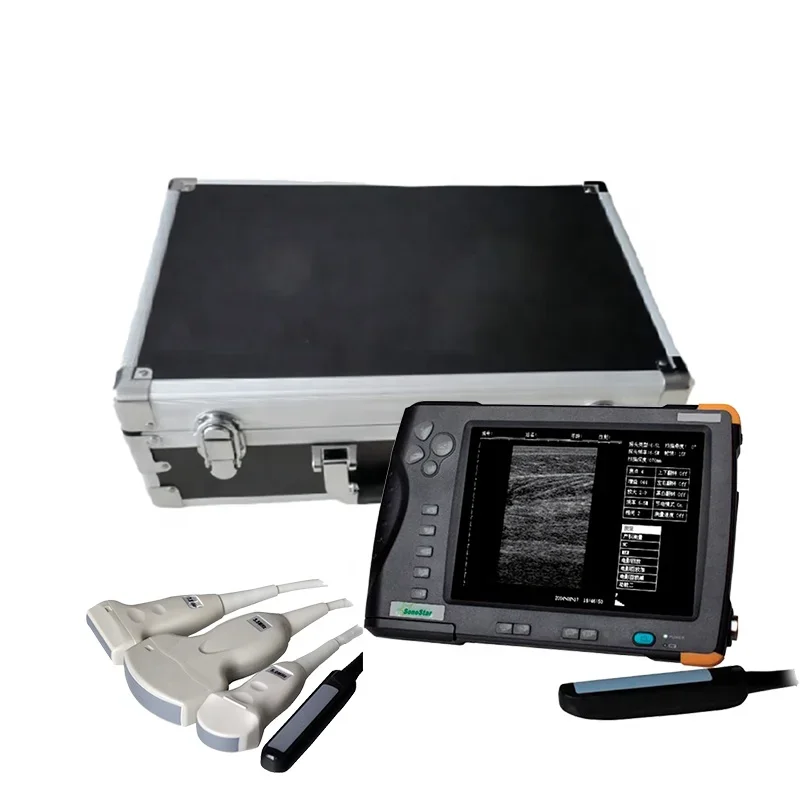 Sonda convexa portátil com tela de 7 polegadas, 3.5mhz, máquina de ultrassom animal, scanner, sonar, ultrassom veterinário para ovelhas bovinas
