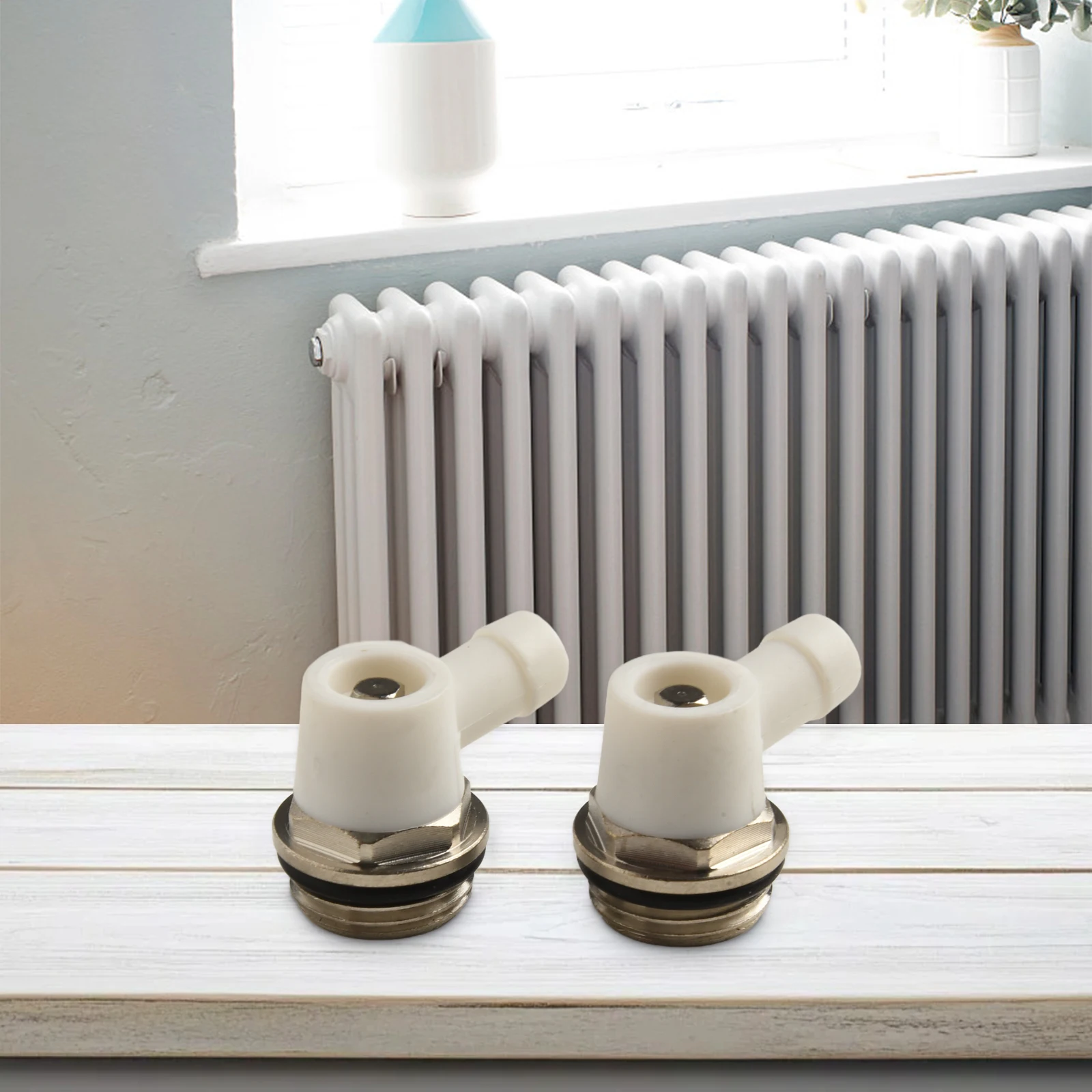 A Must Have 2 Pack Nikel Plated Radiator Vents Featuring Unique Swivel Design to Optimize Your Home\'s Heating Efficiency