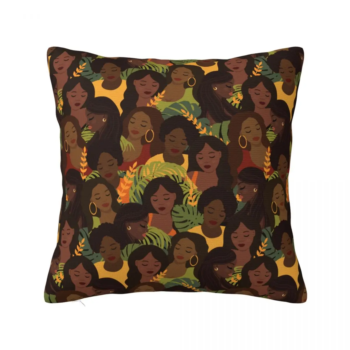 Decorative Pillow Cover Seamless Pattern With Beautiful African Women Home Ladys Repeating Texture Throw Pillow Case Cover Drop