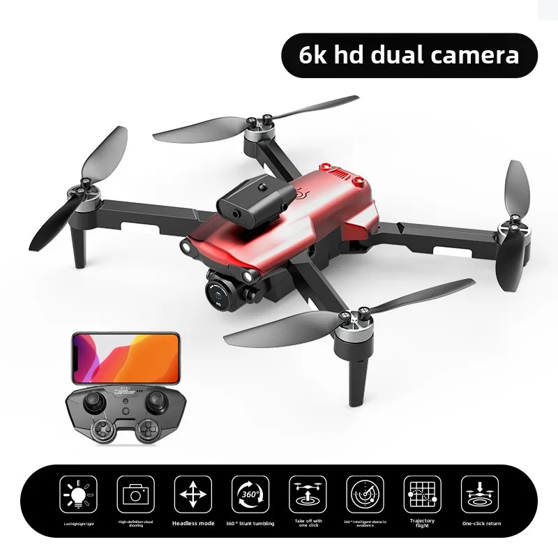 

RC Drone with LED 4K HD Aerial Camera WiFi FPV Remote Control Quadcopter Foldable Obstacle Avoidance Brushless Rc Helicopter Toy