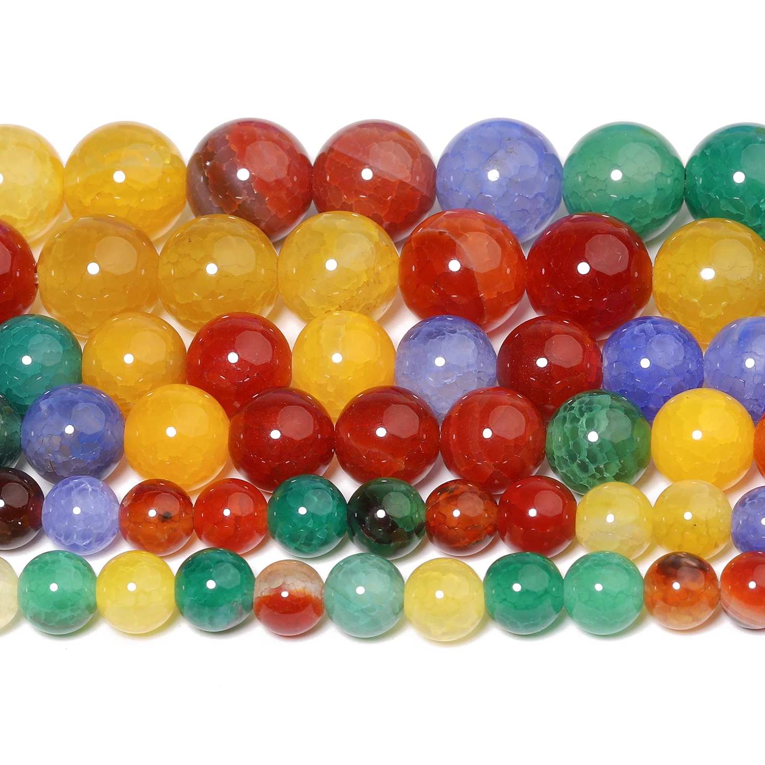 

6/8/10mm Colorful Dragon Pattern Agate Beads Round Beads Spacer Beads for Jewelry Making DIY Necklace Bracelet Accessories ﻿