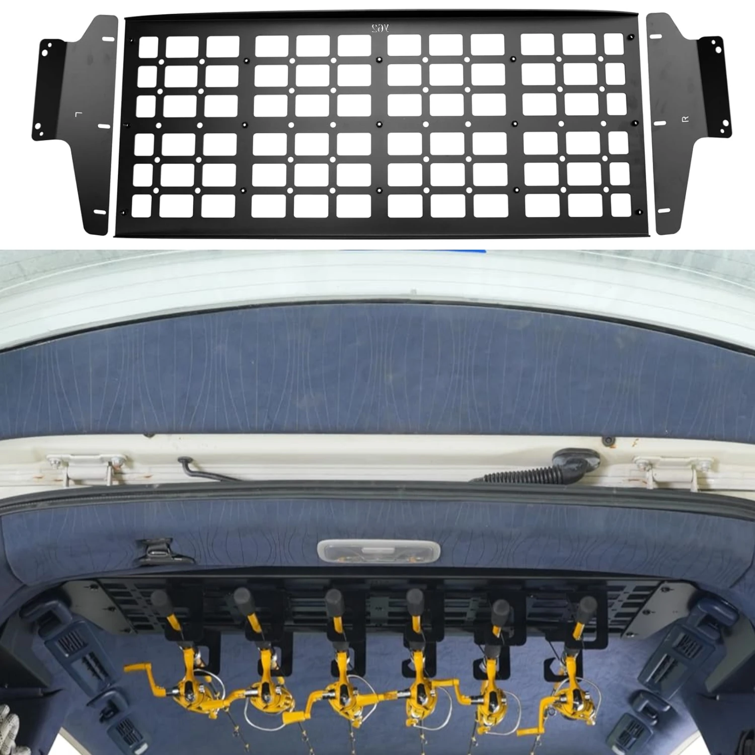 

Roof Molle Panel Trunk Organizer Shelf Fit for Nissan Amarda Y62 2017-2024, Patrol Y62 2010-2024
