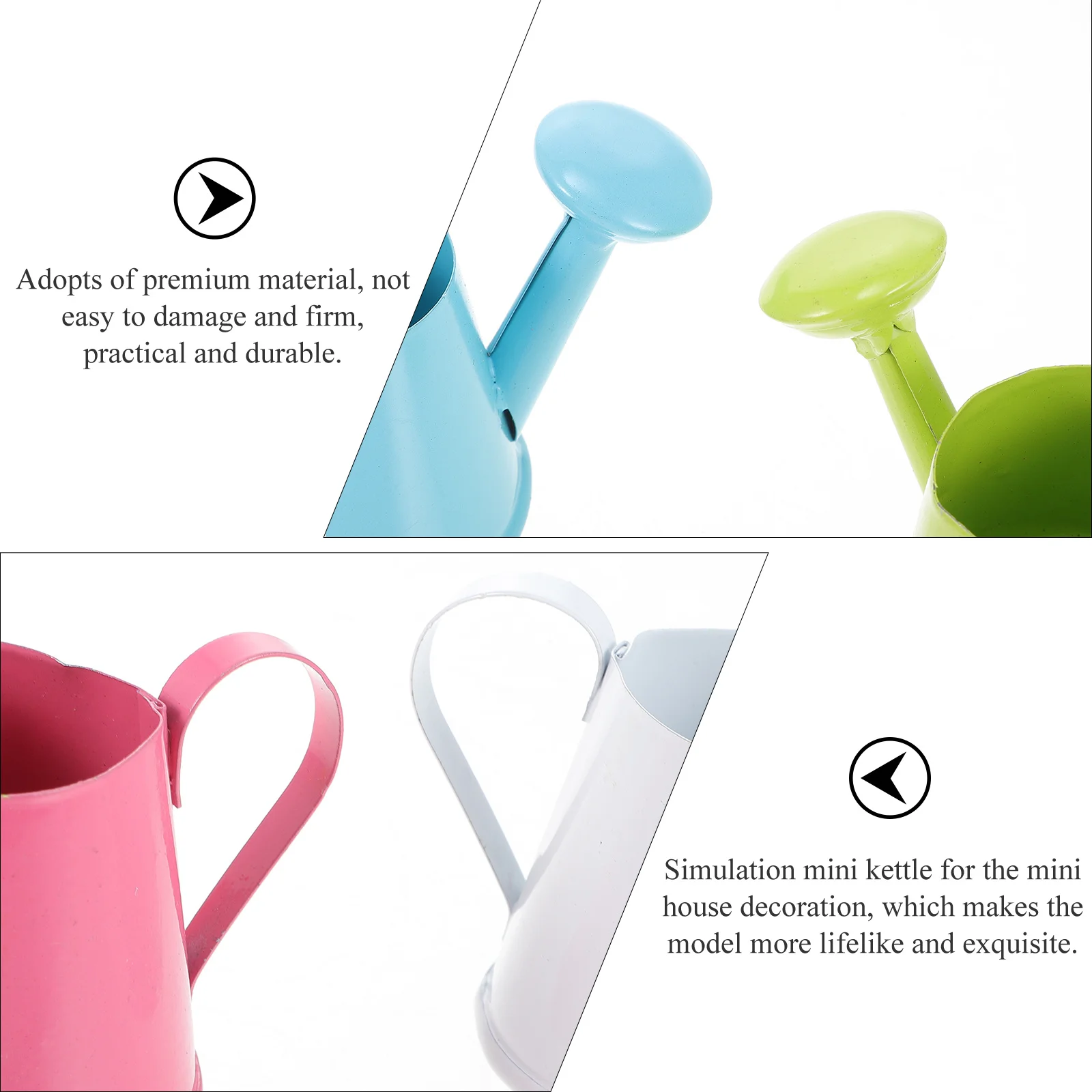 

6pcs Mini Candy-Colored Kettle Decorative Small Water For Dollhouse Kitchen Simulation Kettle Home Craft Scene Accessories