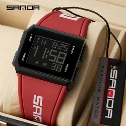 SANDA Top Brand Men's LED Digital Watch Chronograph Sport Electronic Bracelet Waterproof Men Wristwatch Alarm Clock Mens Watches