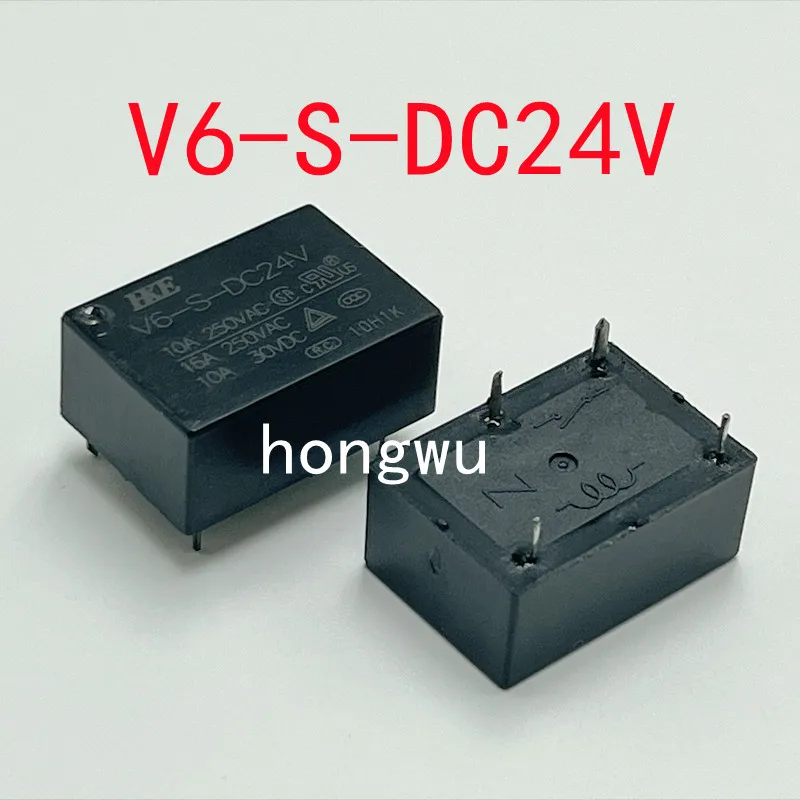 100% Original New 2PCS  V6-S-DC24V  relay  16A 4pins