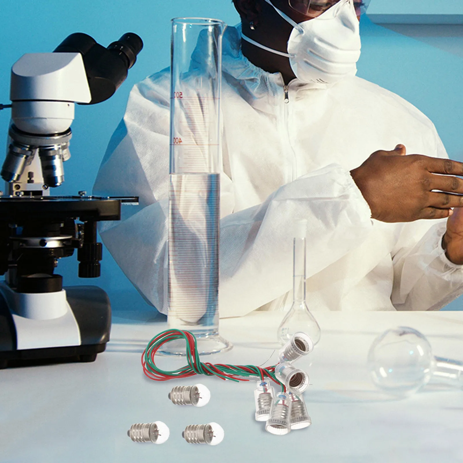 

20Pcs Miniature Screw Light Bulb Holders with Wire Plastic Mini Lamp Base for Physics Experiment Indicator Flashlight