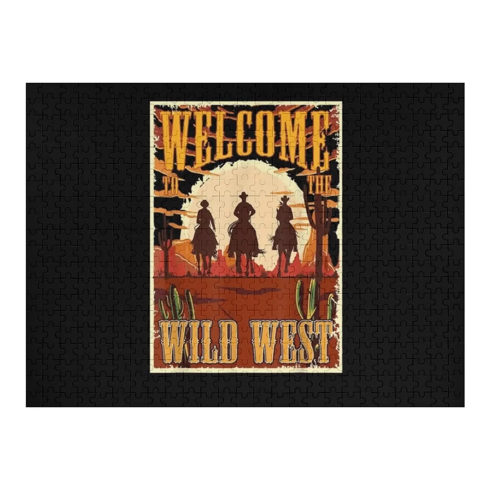 

Welcome To Wild West Western Cowboy Prairie Texas Jigsaw Puzzle Customized Toys For Kids Customizable Gift Puzzle