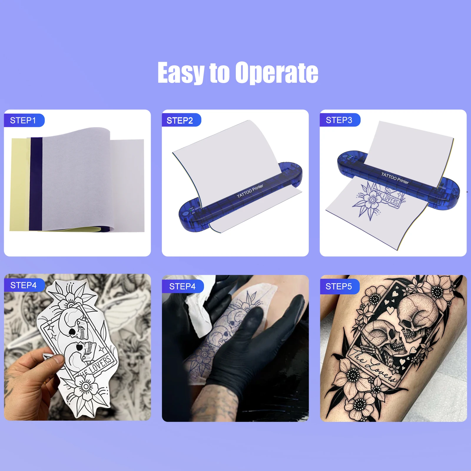 

Blue Tattoo ats886 Thermocopier A4 Wireless Tattoo Transfer Bluetooth Mobile&pc Printer Carry transfer paste and transfer paper