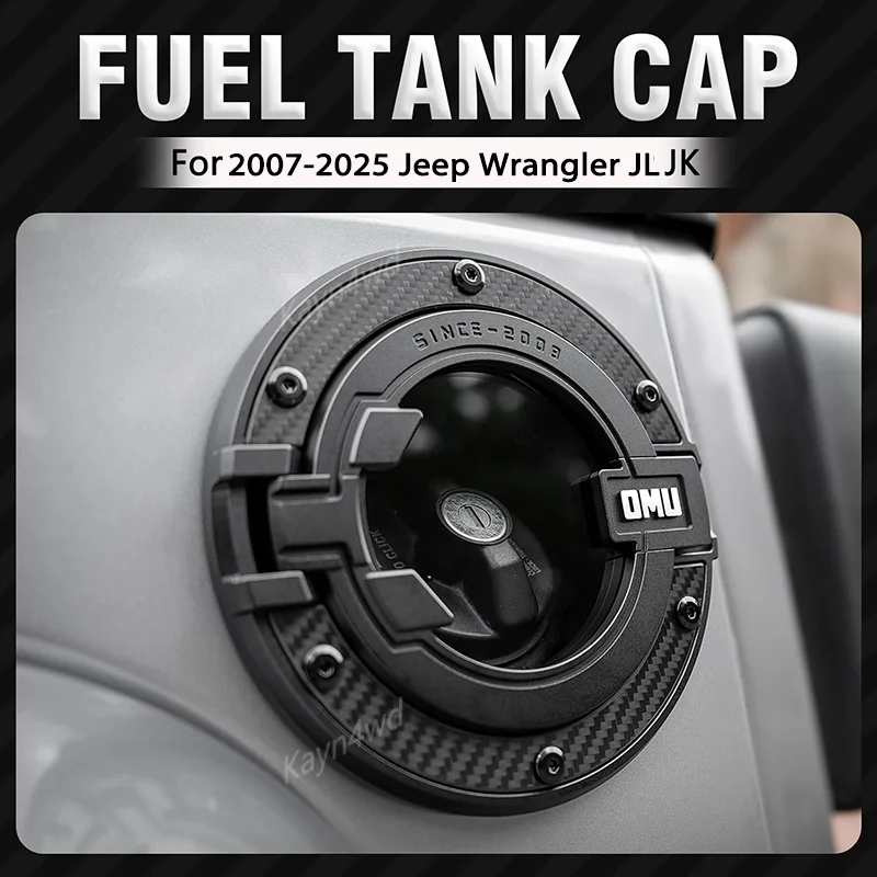 الطرق الوعرة 4x4 OMU سلسلة الألومنيوم شفافة الفضاء كبسولة غطاء خزان الغاز ل 2007-2025 جيب رانجلر JK JL غطاء حشو الوقود #3