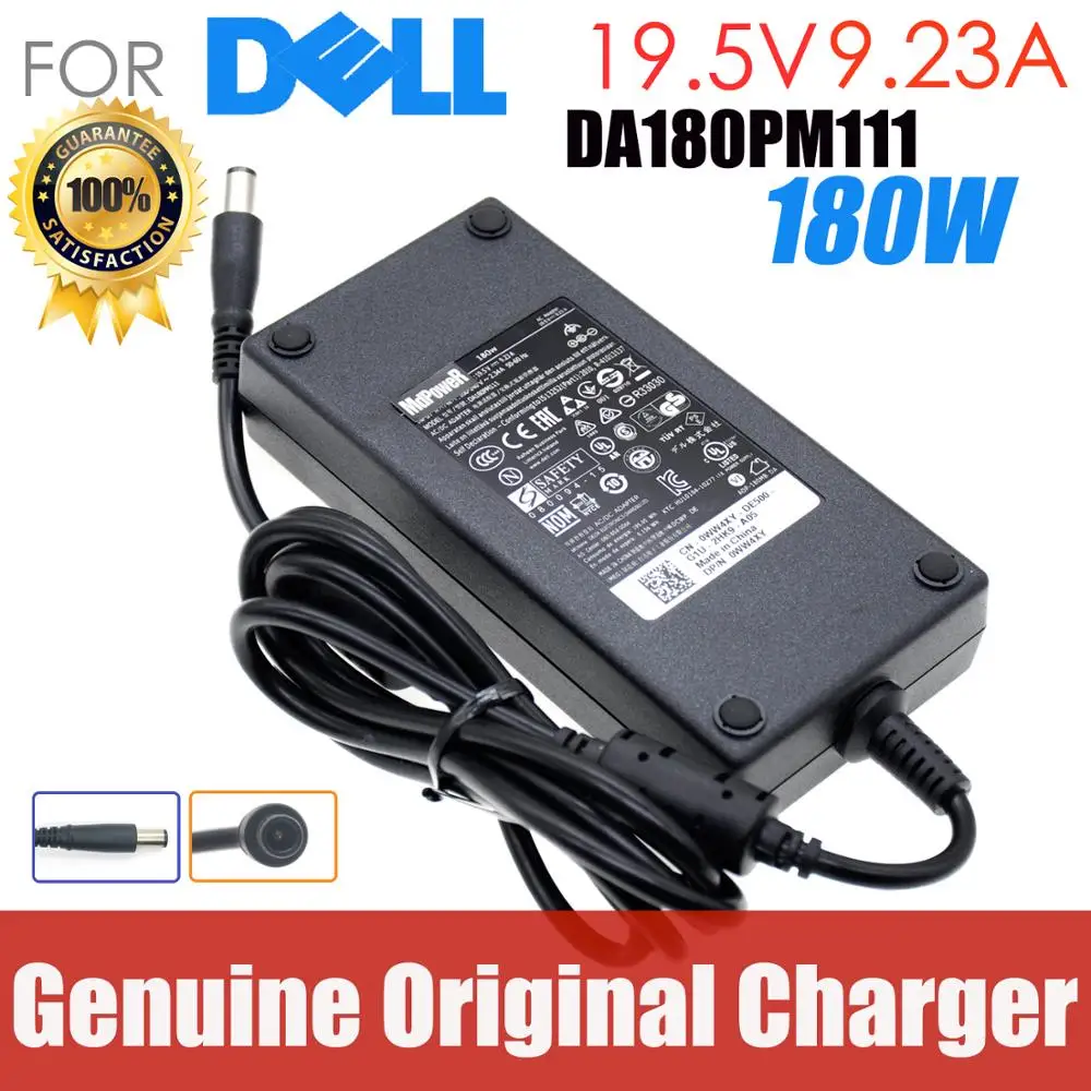 

Original 180W 19.5V 9.23A 7.4*5.0mm Laptop AC Adapter for Dell Precision M4600 M4700 M4800 Alienware 13 R3 G3 Charger DA180PM111