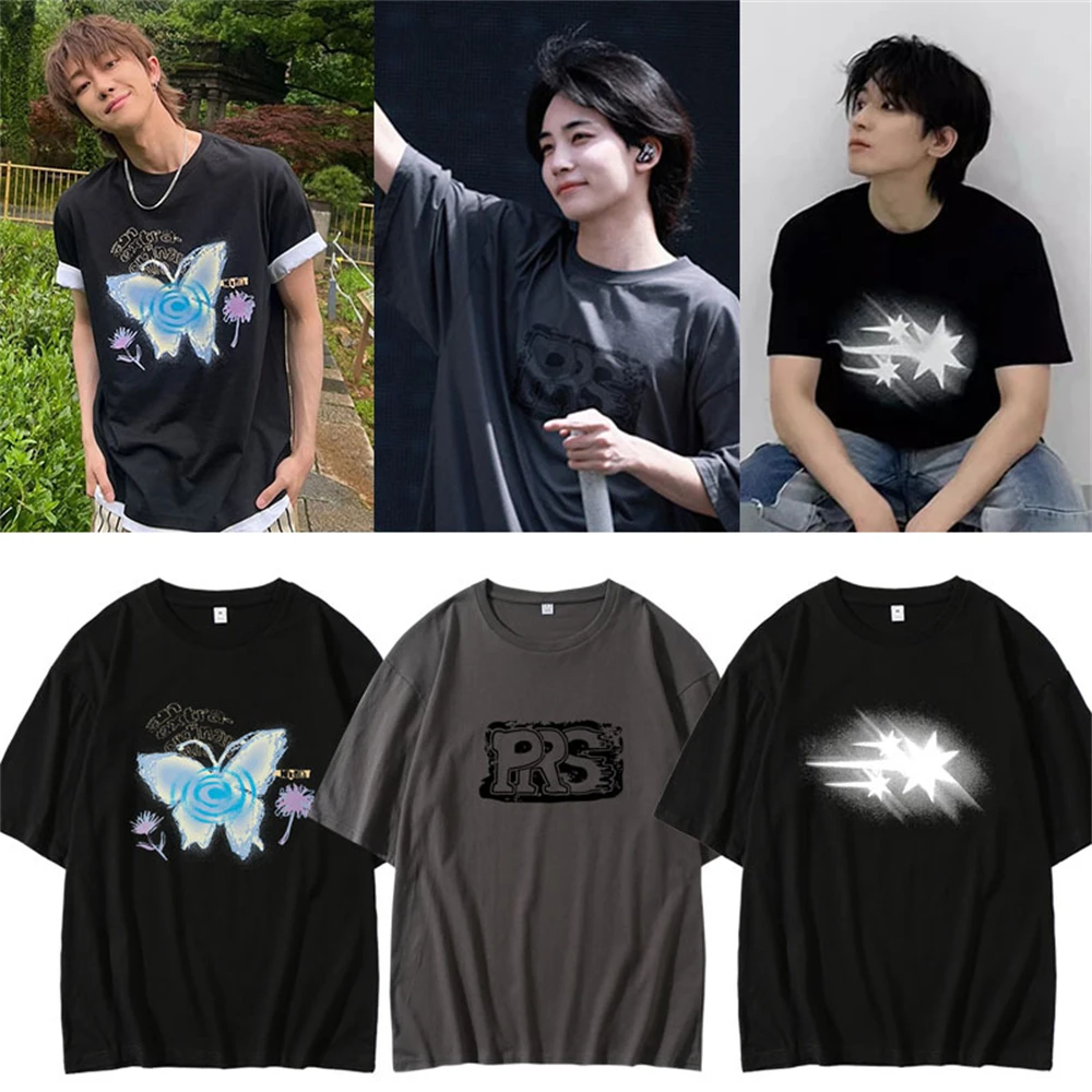 KPOP WONWOO JEONGHAN THE8 Style T-Shirt Fashion Printed Casual Cotton Short Sleeves Breathable Summer Clothing Fans Support Gift