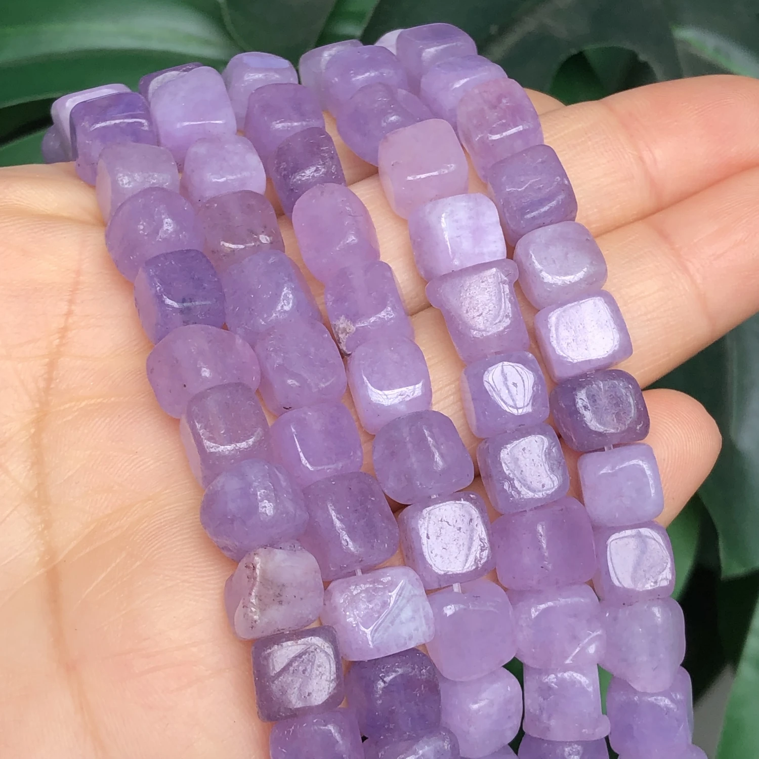 8mm Natural Stone Square Amethysts Beads Cube Loose Purple Crystal Bead for Jewelry Making DIY Charm Bracelet Accessories