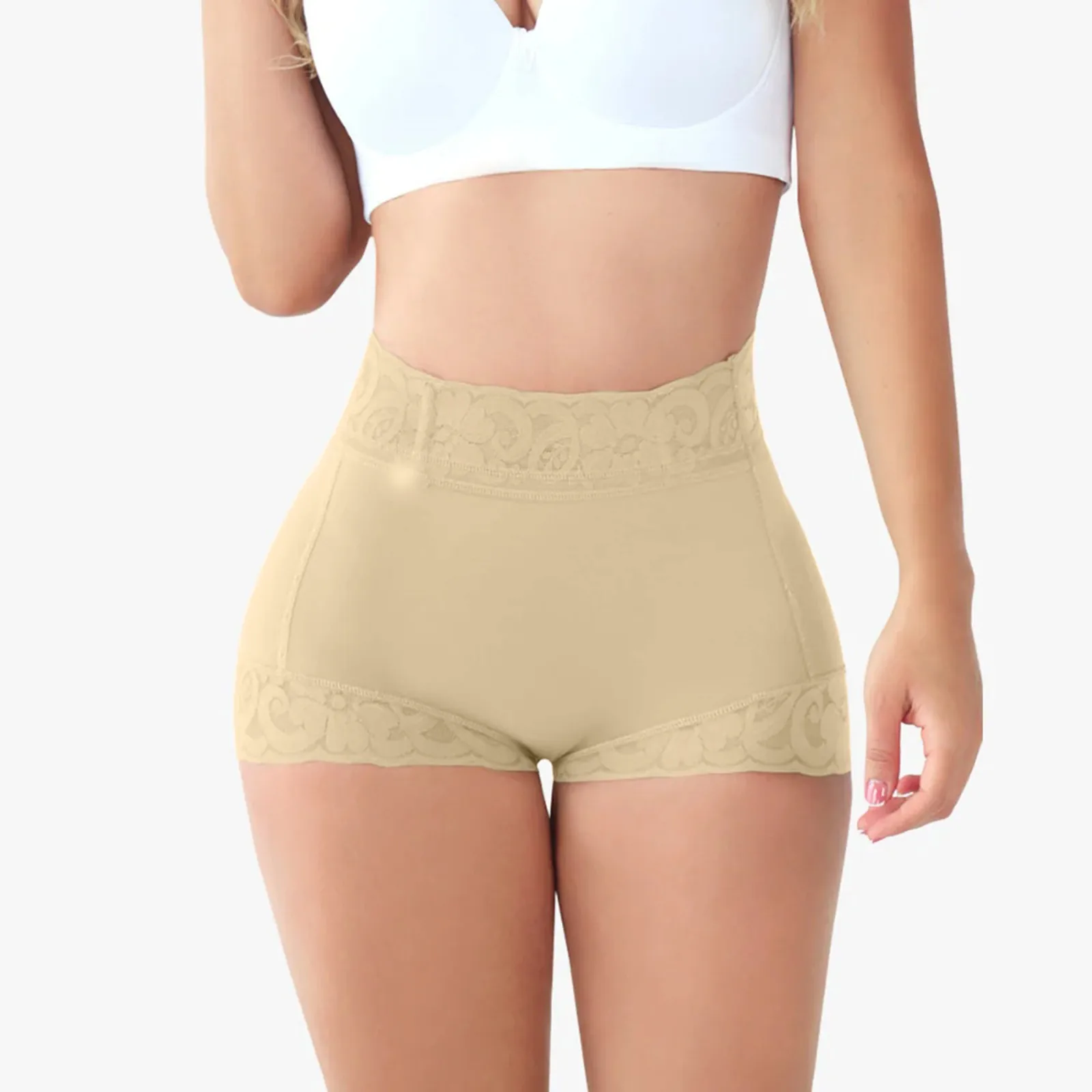 Levantador de bumbum cintura alta para mulheres, calcinha emagrecedora, roupa interior sexy, shaper do corpo de renda, calças justas modeladoras, 2024