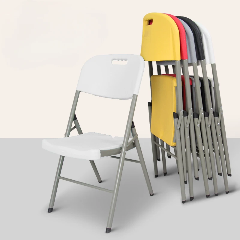 Folding chair, home dining table chair, leisure chair, portable plastic chair, meeting training, comfortable backrest chair