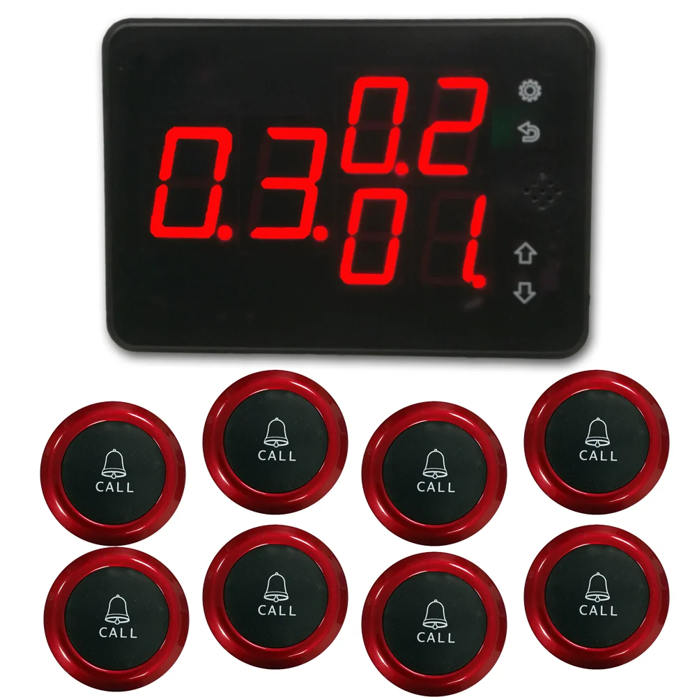 

Стол для ресторана быстрого питания, система зуммера, пейджер, беспроводная система вызова официанта 1, дисплей 8, пейджер с дистанционным управлением