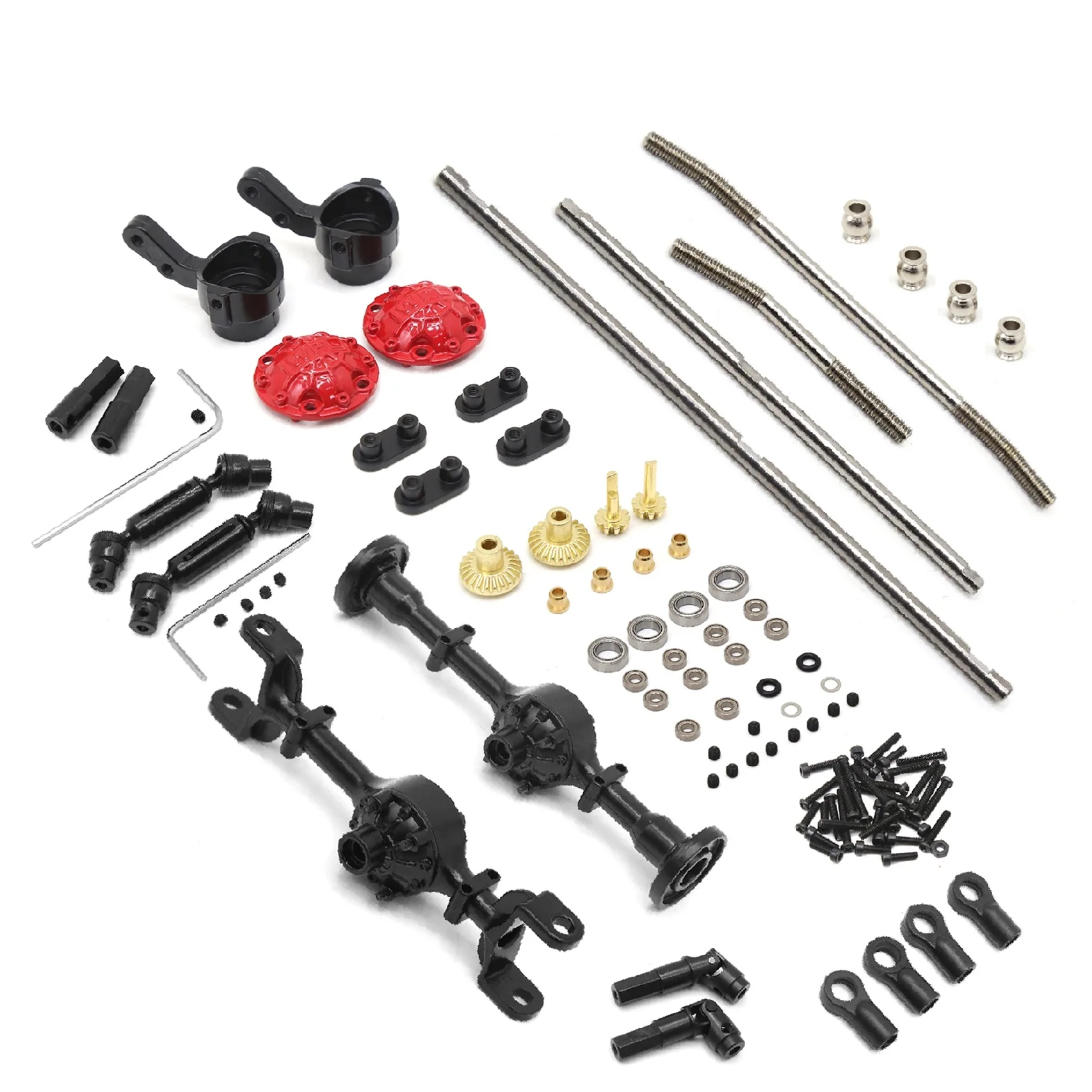 

WPL C14 C24 C34 C44 C54 B14 B24 Metal Front Rear Axle and Drive Shaft Kit 1/16 RC Car Upgrade Parts Accessories