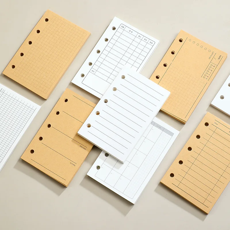M5 5Holes 40Sheet Loose Leaf Notebook Refill Spiral Binder Inner Page Weekly Monthly To Do Line Dot Grid Inside Paper Stationery