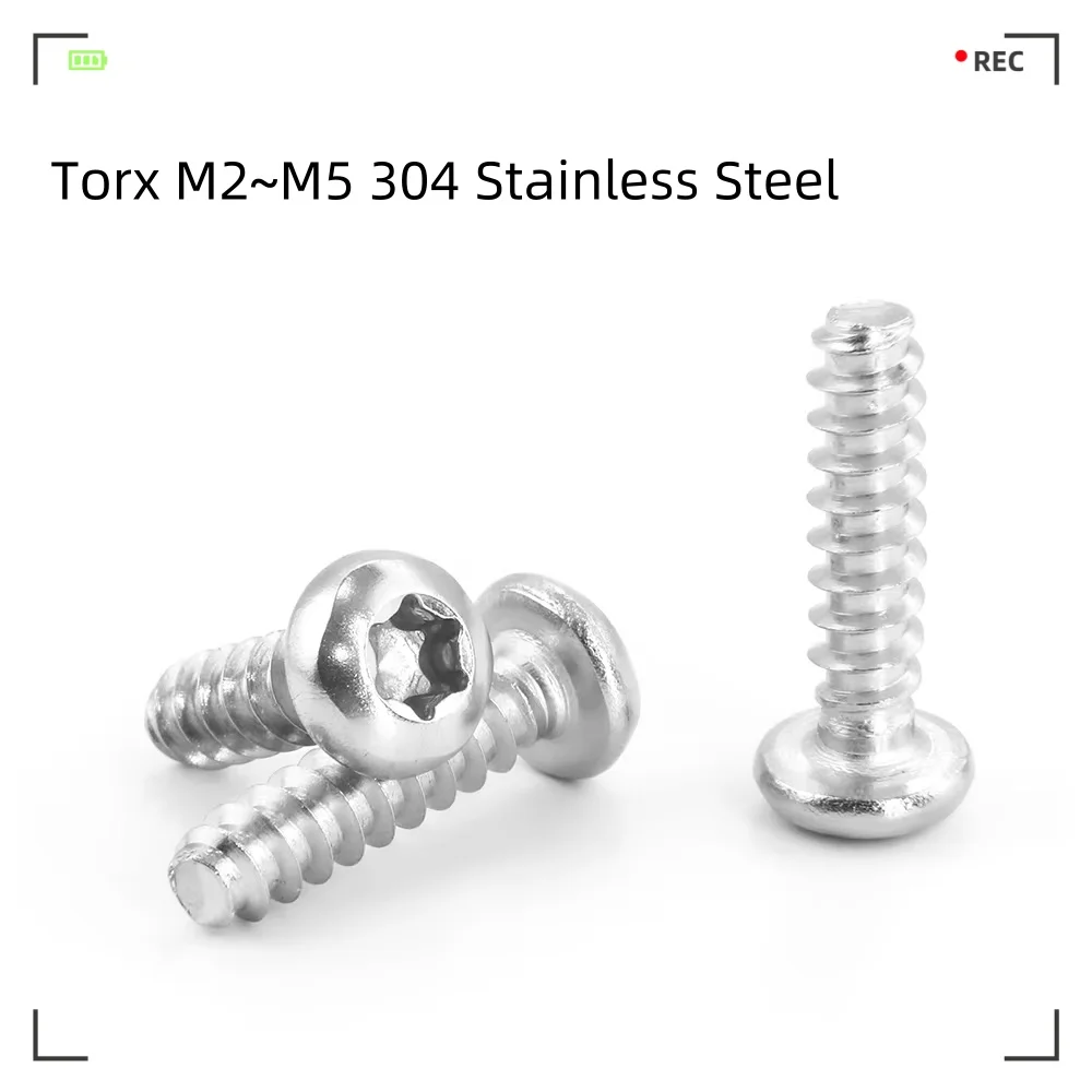 10-50pcs Torx Pan Tapping Screw For Plastic M2 M2.3 M2.6 M3 M3.5 M4 M5 Stainless Steel Round Six Lobe Self Tapping Screw
