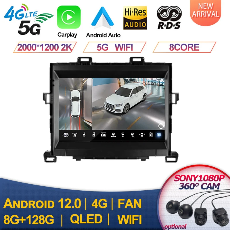 

Android 13 For Toyota Alphard H20 2008-2014 Car Radio Auto Carplay 4G WIFI GPS Navigation Multimedia Player DVD 2 Din