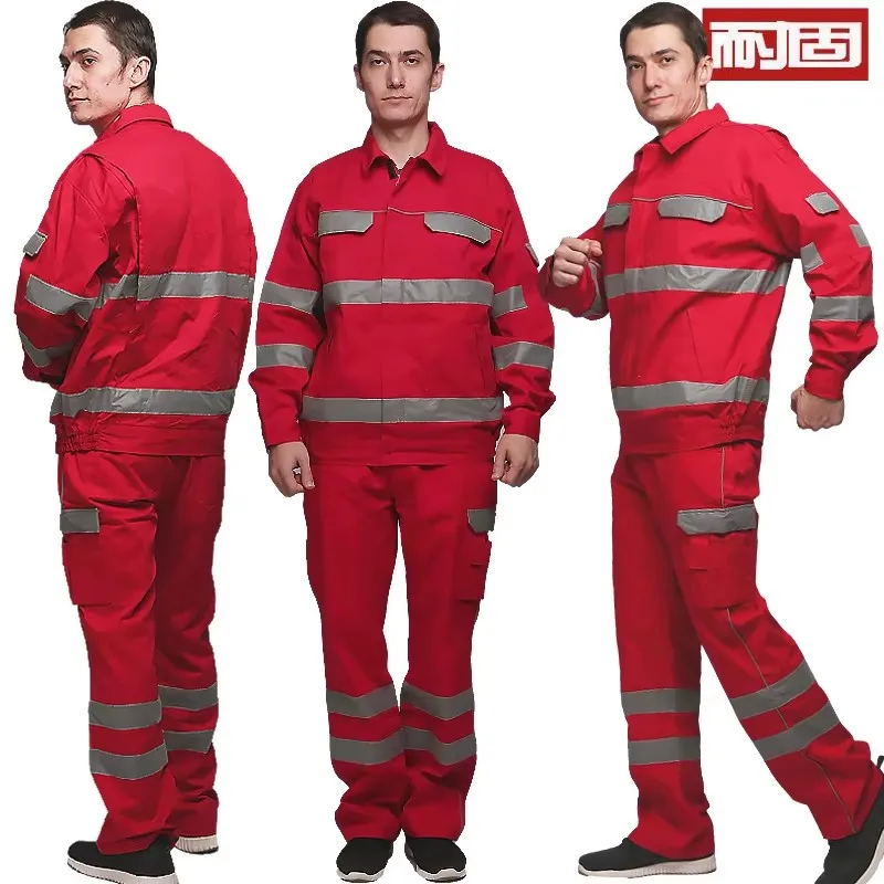 Durable Work Clothes Men's Jacket Set Cotton