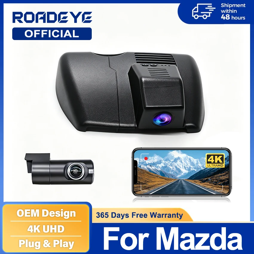 Dashcam For Mazda CX-5 CX5 CX-9 CX9 CX-8 CX-4 2017 2018 2019 2020 2021 2022 2023 2024, 4K DVR Dash Cam Camera Left-hand Drive