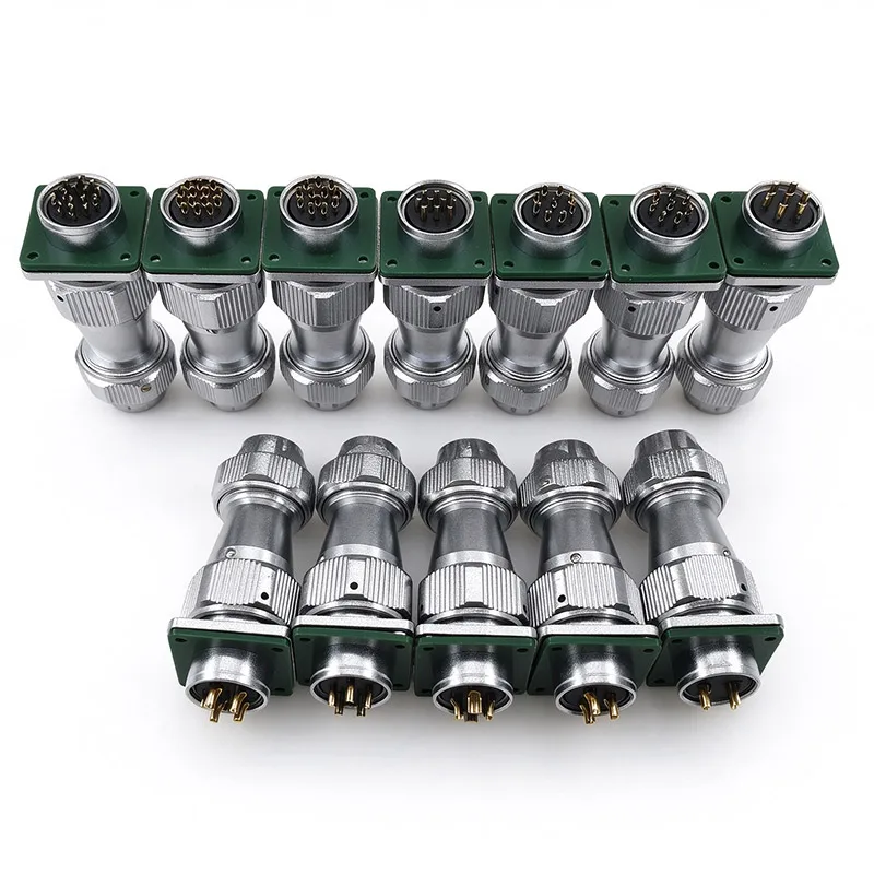 WY20 TE+ZE M20 Waterproof Connector 2 3 4 5 6 7 8 9 12 15Pin Male Plug Female Socket Aviation Wire to Wire Inline Adapter