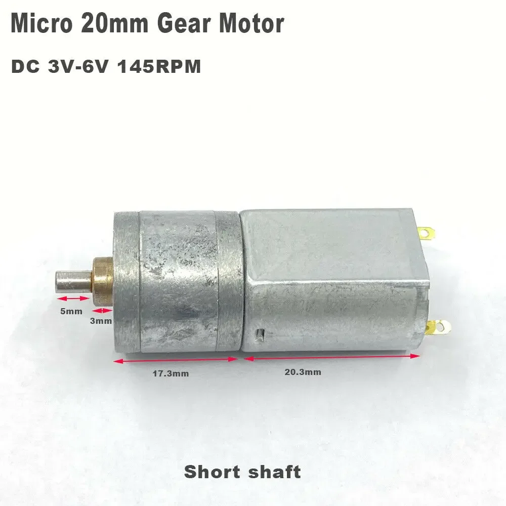 Micro 130 Full Metal Gearbox Gear Motor DC 5V 6V 12V 15RPM-310RPM 5mm Short Shaft Slow Speed D-shaft DIY Robot Car