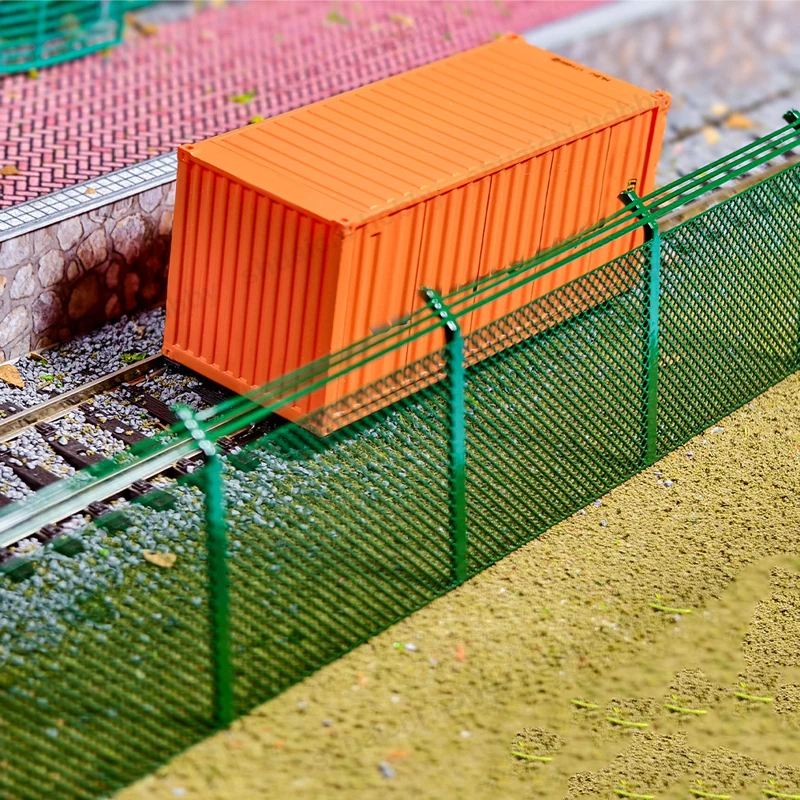 2 Stuks Miniatuur Snelweg Vangrail Model Hoogte 3.5/4 Cm Koper Anti-Collision Netto Treinspoor Hek voor Diy Diorama Accessoire