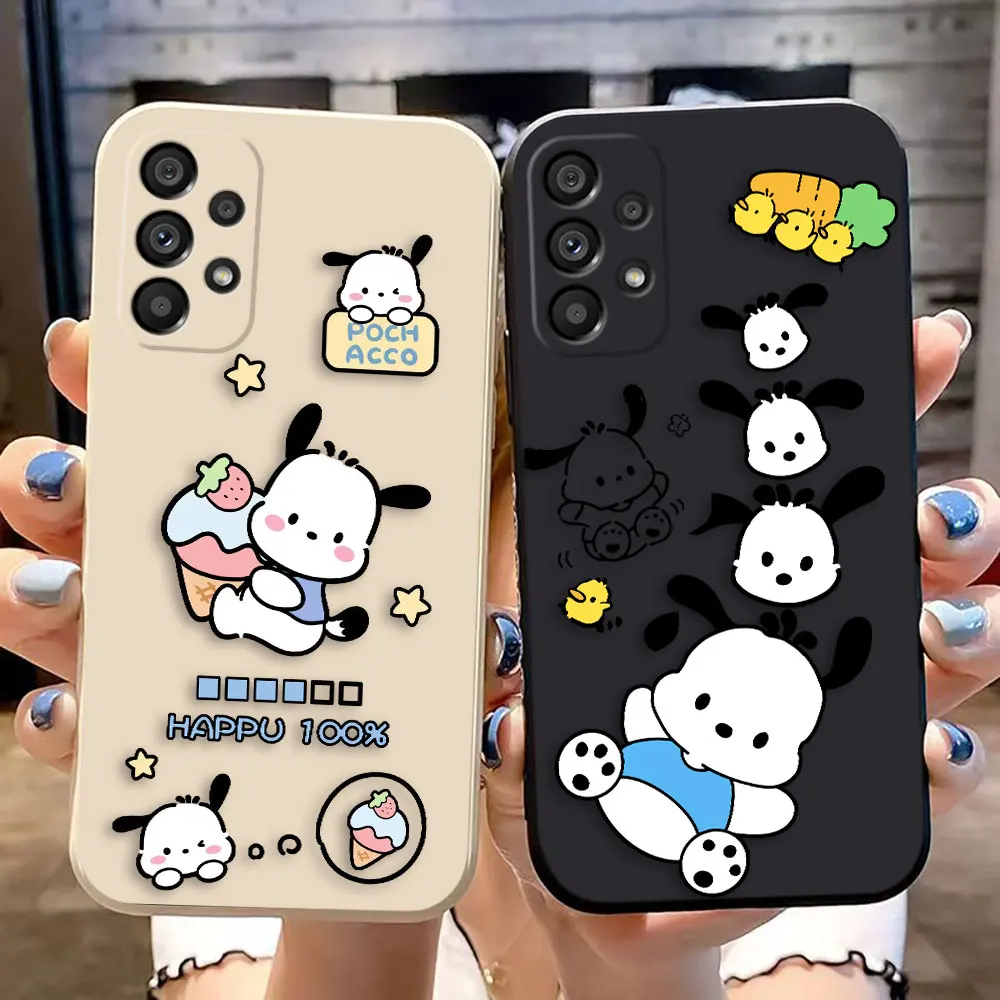 Pacha Dog Cartoon Pochacco Cover Phone Case For Samsung Galaxy A73 A72 A71 A54 A53 A52 A51 A42 A34 A33 A32 A31 A24 A23 A21S Case