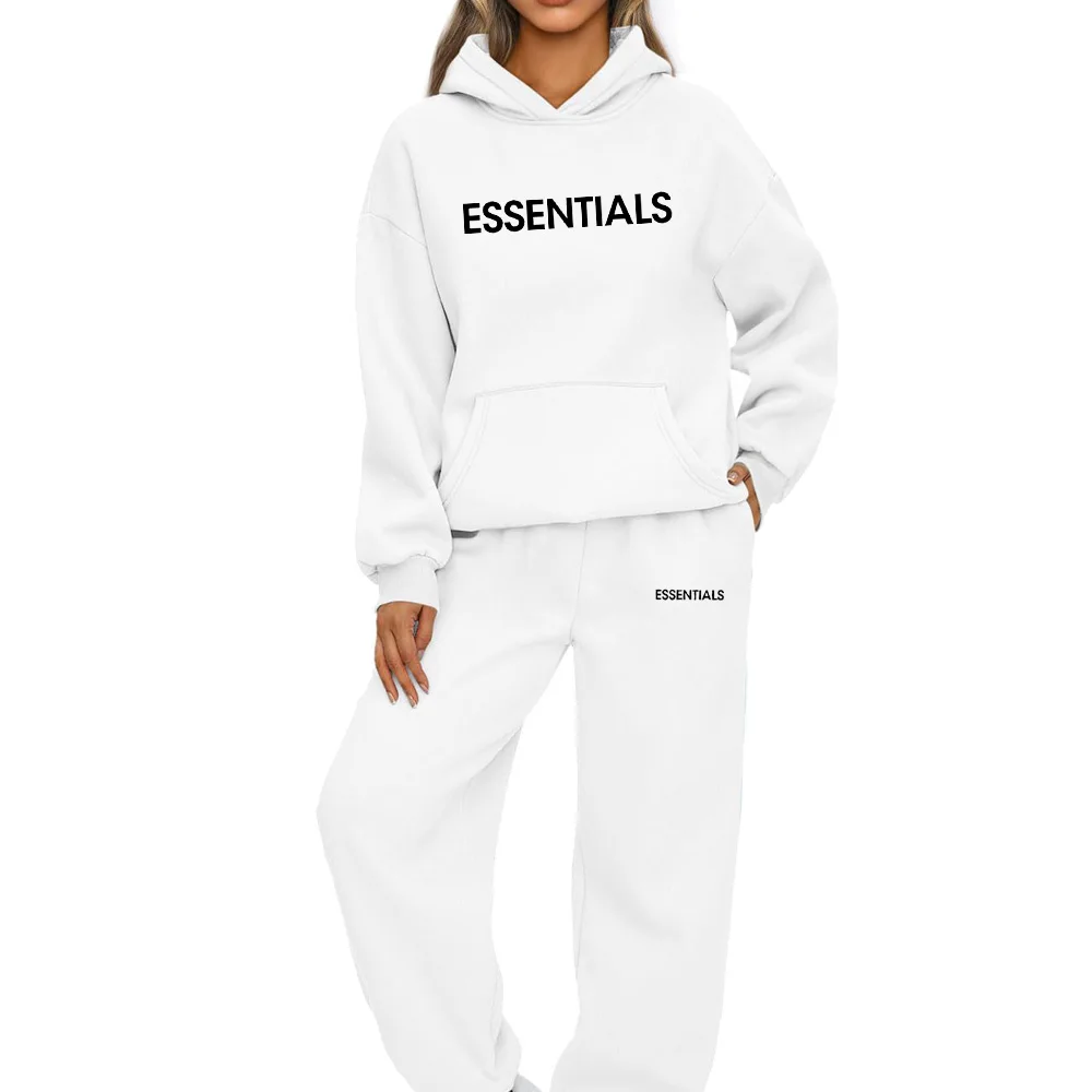 2024 Large Women's Workout Suit, Sweatshirts, Sweatshirts, Casual Long Pants, Pullovers, Fall, Winter, Two-piece Sets