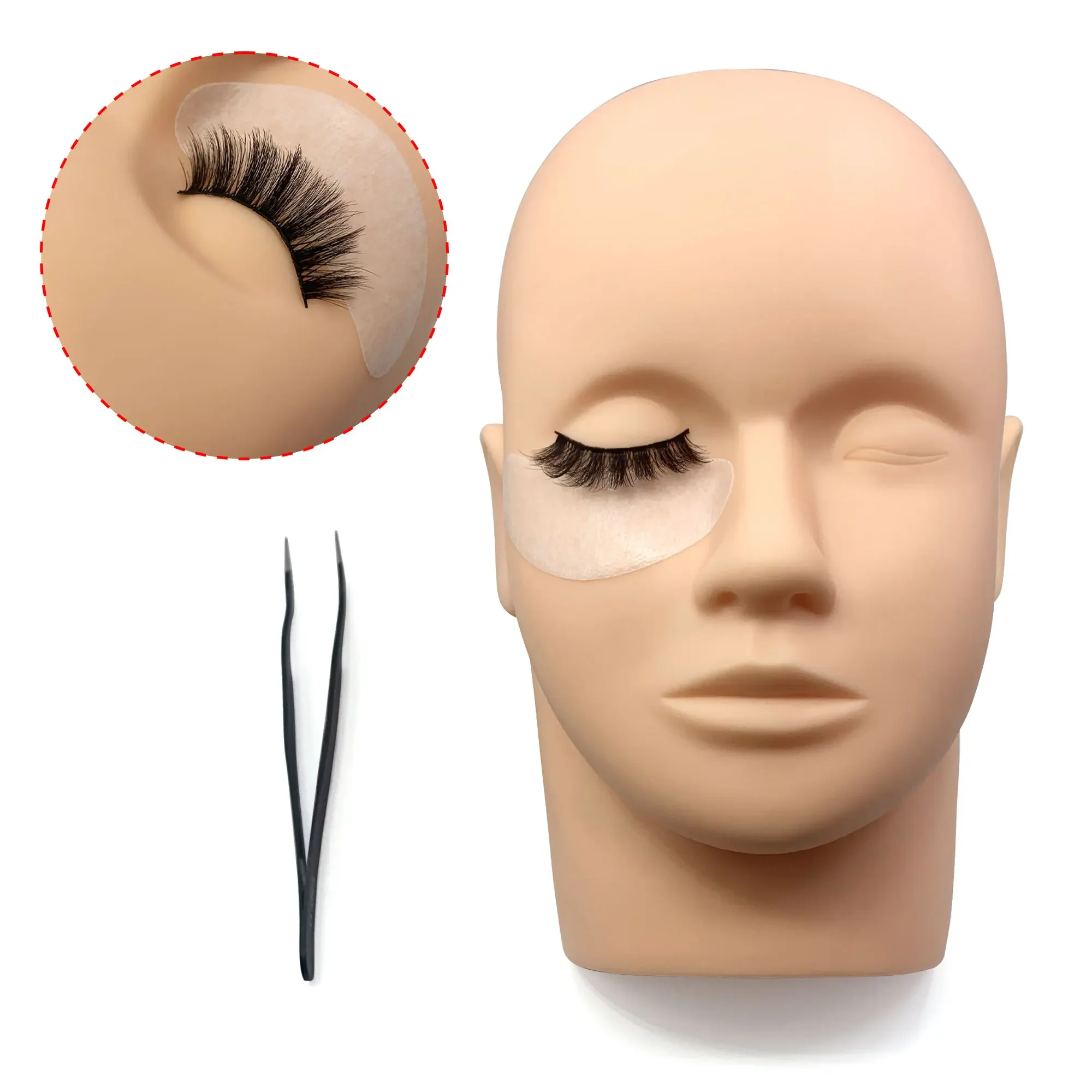 1pc Eyelash Extension Training Head Makeup Practice Model Fake Mannequin Head Model for Lashes Extensions Supplies