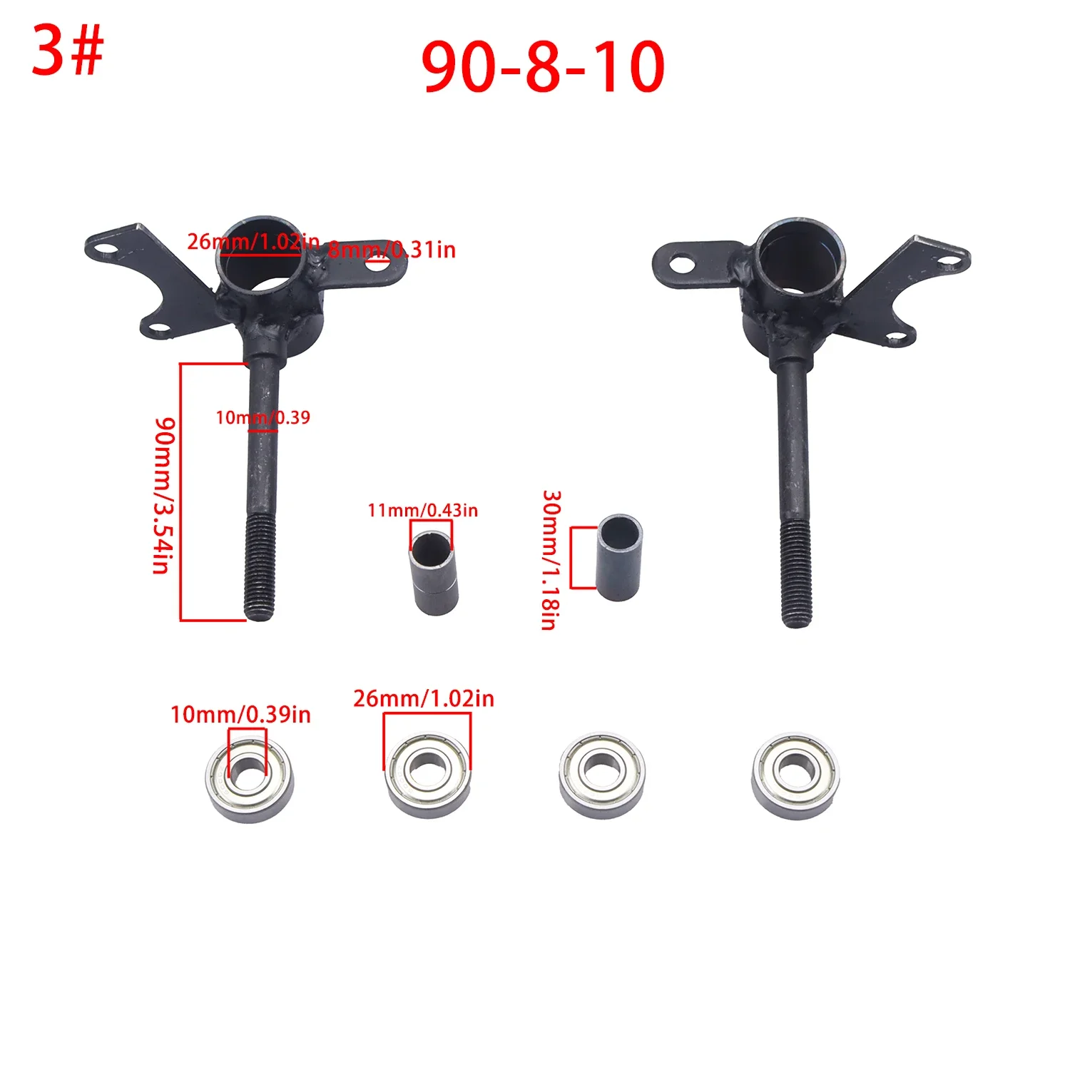 Knuckle Kemudi Depan 10MM 12MM Kompatibel dengan Aksesoris Pengganti untuk Go Kart Listrik Roda Empat dan Beach Buggy