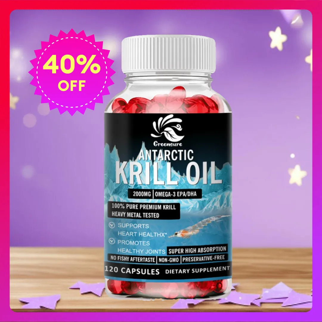 

Premium Antarctic Krill Oil 2000mg – Omega-3 EPA & DHA, Heart & Brain Support – 60/120 Softgels