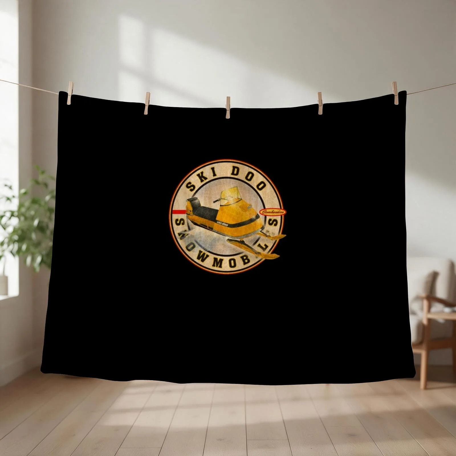 Vintage Ski-doo snowmobiles Throw Blanket couch cozy soft plush fuzzy picnic outdoor blanket