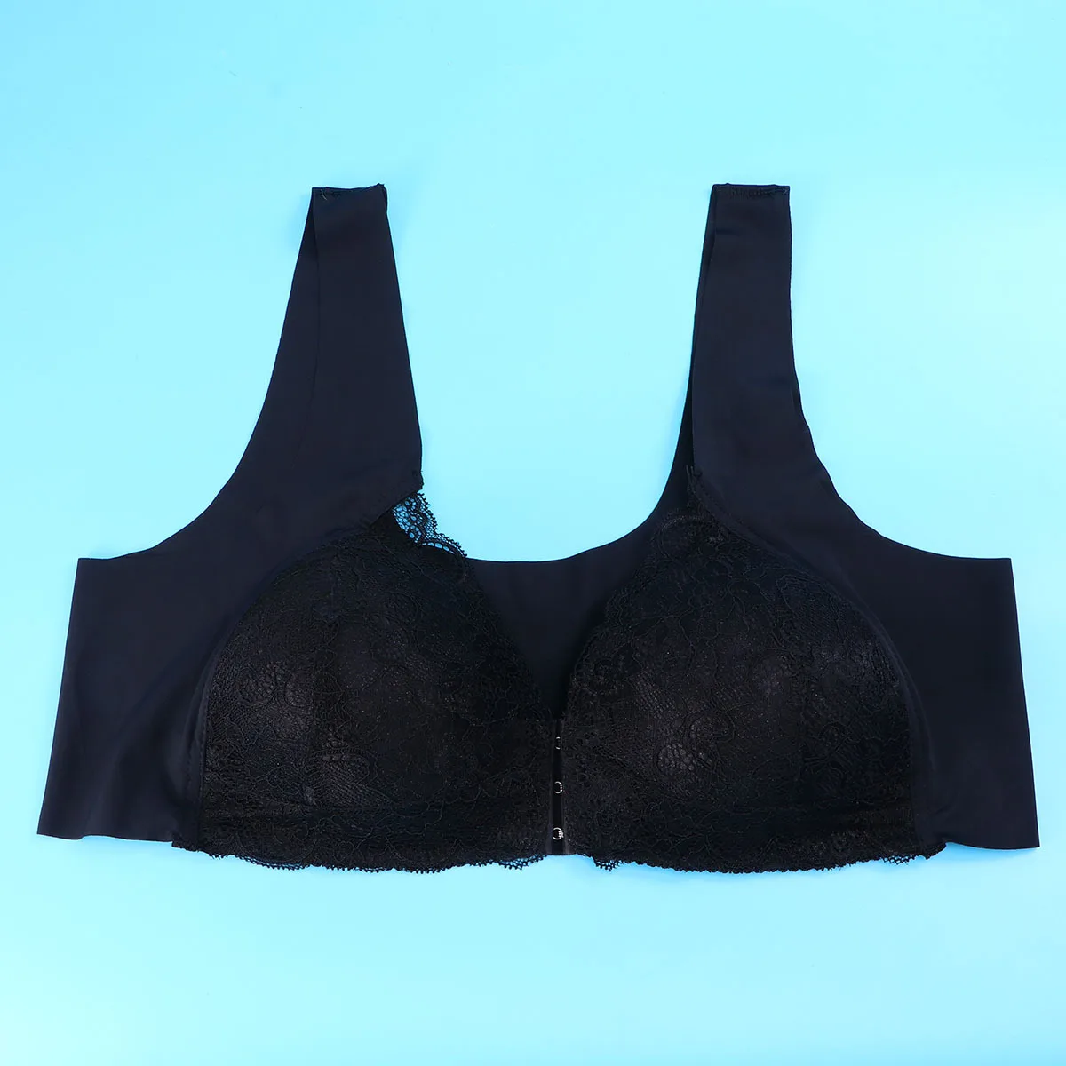 

Бюстгальтер без стального кольца, женский черный бюстгальтер с пряжкой спереди, цельный бесшовный бюстгальтер из мягкого удобного материала, нижнее белье, нижнее белье
