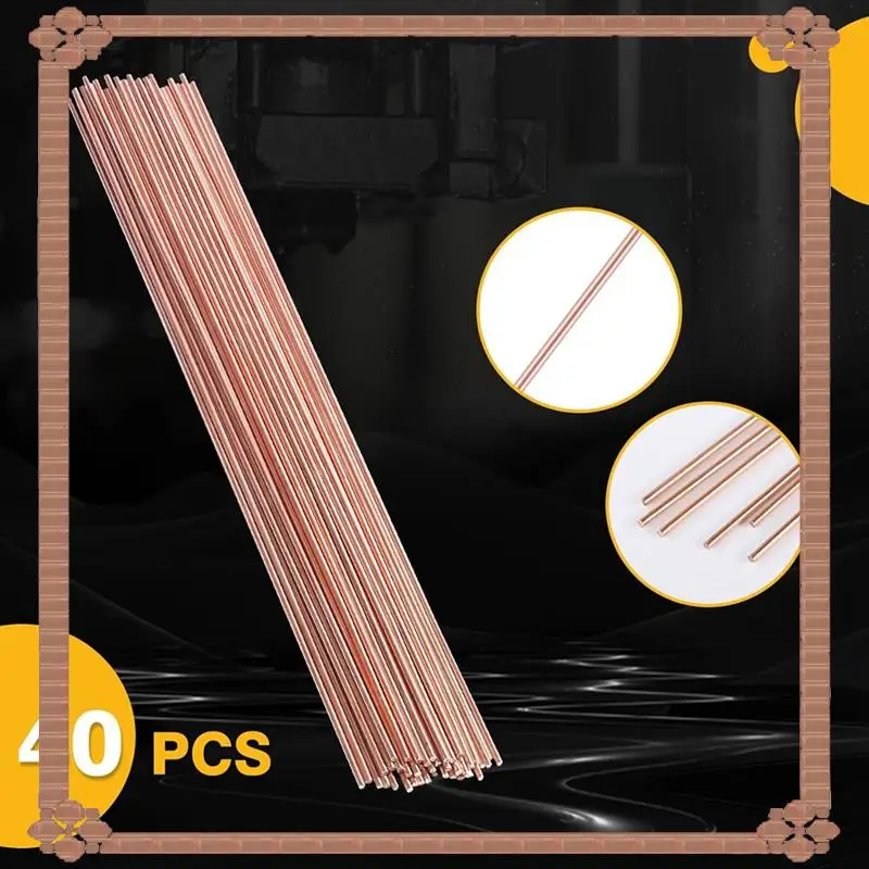 24-Hour Delivery 40 Pcs Copper Brazing Rods Brass Rods For Refrigeration For Air Conditioning HVAC Electrical Machines