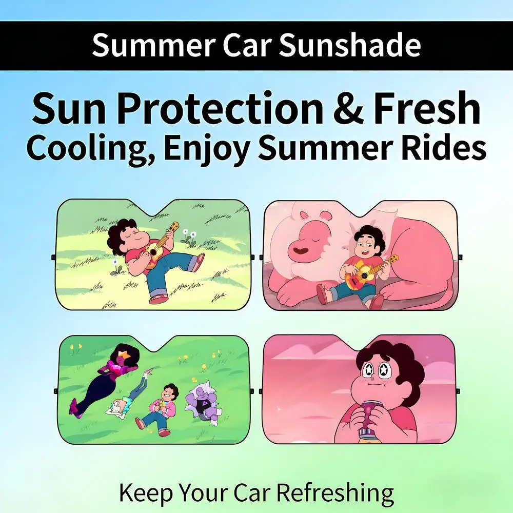 

Ssteven Cute Universe Sun Visor Retractable Car Windshield Sun Shade UV
