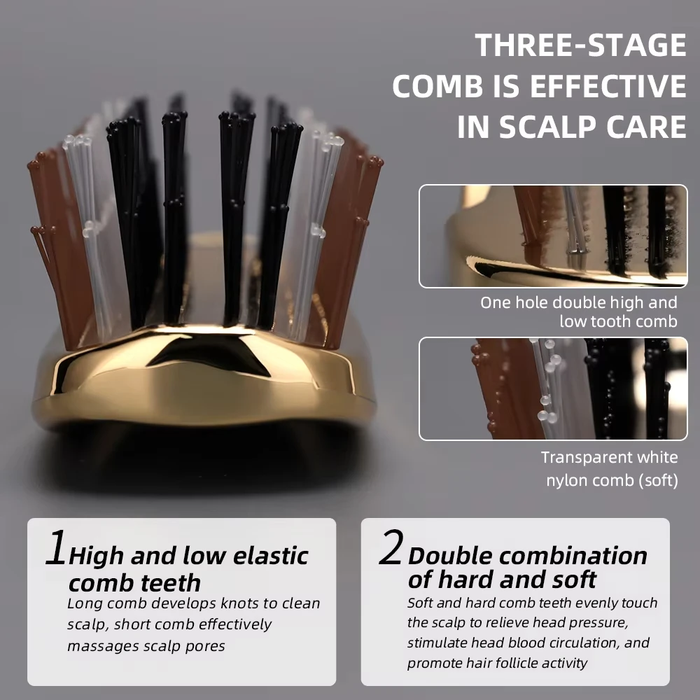 Premium Head Massager Scalp Brush Hair Massager Shampoo Brush Wet Plastic Detangling Brush Hair Cleaning Comb Hair Styling Comb image 6