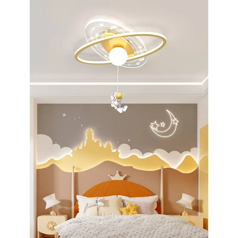 Lumière de chambre d'enfant, lumière de chambre d'astronaute, nouvelle protection des yeux, plafonnier créatif planète astronaute