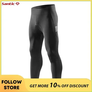 Santic men's cycling pants summer outdoor bicycle breathable tights windproof reflective MTB long pants sports trousers Asian size