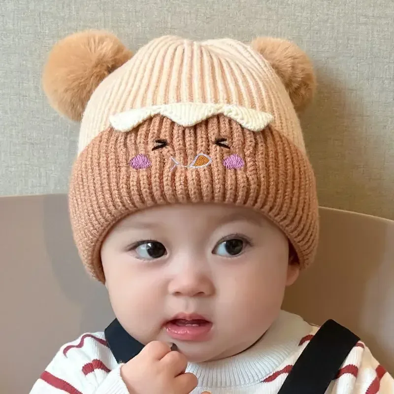 Soft Baby Knit Hat Red New Year Beanie with Ear Protection for Infant and Toddler Winter Knitted Cap Great Christmas Gift Idea