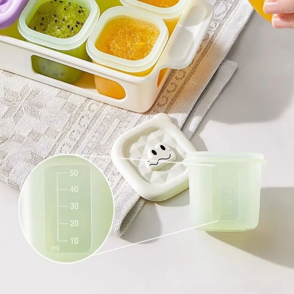 

3/4/6 сетчатый дизайн, лоток для морозильной камеры для детского питания, квадратная форма, термостойкий контейнер для хранения продуктов с крышкой, пищевой класс